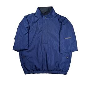 FootJoy DryJoys Windbreaker Mens Sz L 1/2 Snap Zip Short Sleeve Pullover Golf